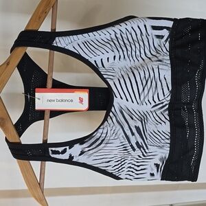 New Balance Black and White Women's Crop Sports Bra